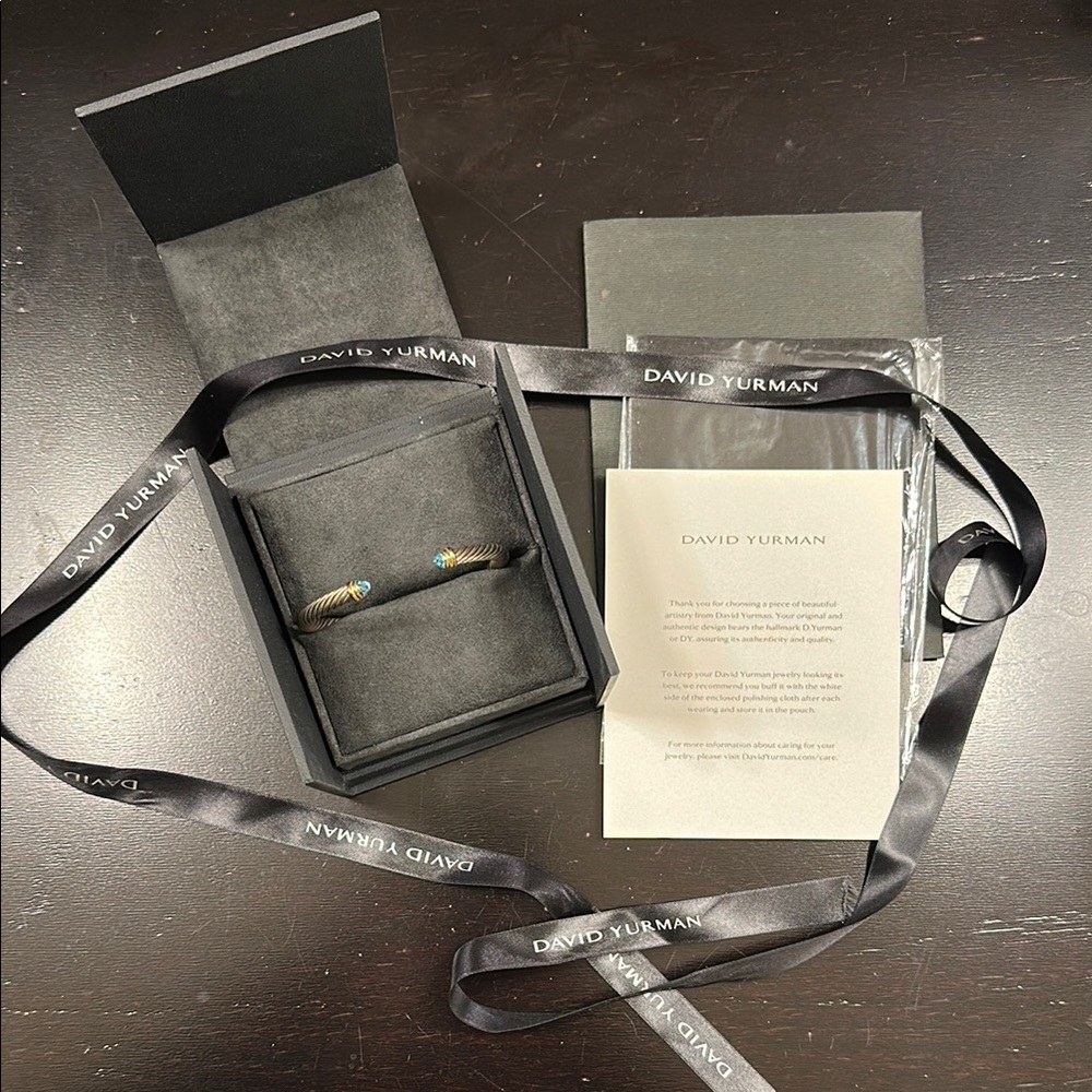 David Yurman Silver and Blue Topaz Bracelet